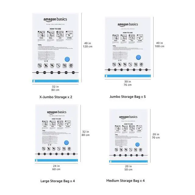 Alt view image 5 of 5 - Vacuum Storage Bags for Clothes, Compression Space Saving Storage Bags with Hand Pump, Reusable, Heavy-Duty Seal Protection, Multiple Sizes, White, 15-Pack