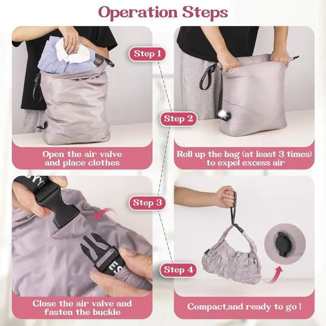 Alt view image 5 of 7 - Travel Laundry Bag, Waterproof Compression Bags for Dirty Clothes