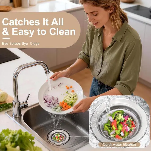 Alt view image 7 of 7 - 300 Pack Kitchen Sink Strainer Mesh Bags Anti-Clogging Disposable Sink Drain Covers that Trap Food Scraps, Leftovers, Hair & Debris. Ultra-Fine Sink Filter Nets Fit Most Sink Strainers.