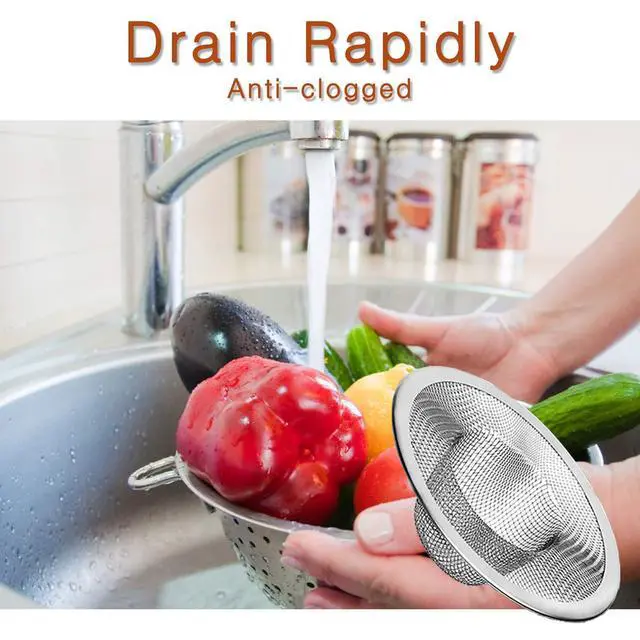 Alt view image 5 of 7 - 4pcs Heavy Duty Stainless Steel Kitchen Sink Strainer, 2.75" Top / 1" Mesh Metal Sink Strainer,Perfect for Kitchen Sink/Bathroom Bathtub Wash basin Floor drain balcony Drain Hole, Utility