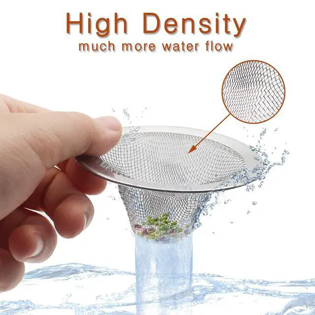 Alt view image 7 of 7 - 2pcs Heavy Duty Stainless Steel Slop Basket Filter Trap,3.54" Top / 1.65" Mesh Metal Sink Strainer,Perfect for Kitchen Sink/Bathroom Bathtub Wash Basin Floor Drain Balcony Drain Hole,Utility