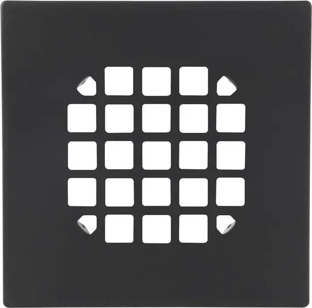 Main image of 4-1/4 Square Snap-in Matte Black Shower Drain - Stainless Steel Replacement - 4.25 inch Durable Floor Cover -Snap-in - Easy Installation Universal Grate Strainer