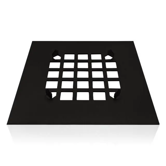 Alt view image 7 of 7 - 4-1/4 Square Snap-in Matte Black Shower Drain - Stainless Steel Replacement - 4.25 inch Durable Floor Cover -Snap-in - Easy Installation Universal Grate Strainer