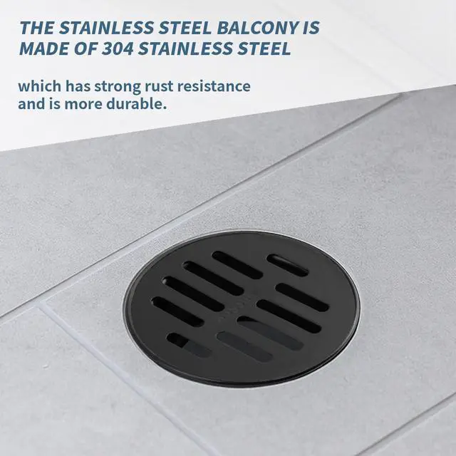 Alt view image 4 of 7 - Black Floor Drain Cover,4 Inch Stainless Steel Floor Drain
