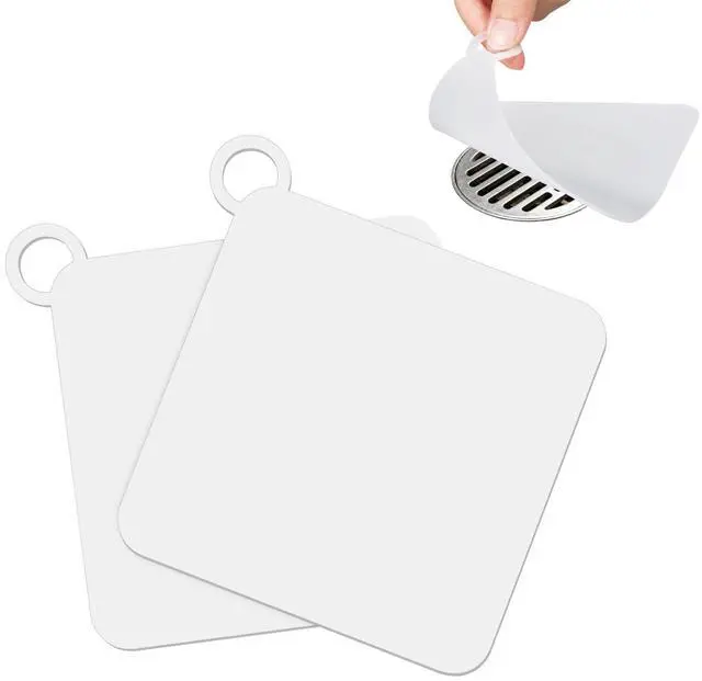 Main image of Drain Covers to Keep Bugs Out 2 Pieces Silicone Shower Drain Cover Square Anti-Odor Mat Deodorizing Plugs for Bathroom Kitchen Laundry (White 5x5 Inch)