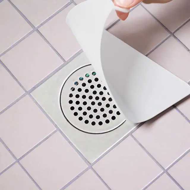 Alt view image 3 of 7 - Drain Covers to Keep Bugs Out 2 Pieces Silicone Shower Drain Cover Square Anti-Odor Mat Deodorizing Plugs for Bathroom Kitchen Laundry (White 5x5 Inch)