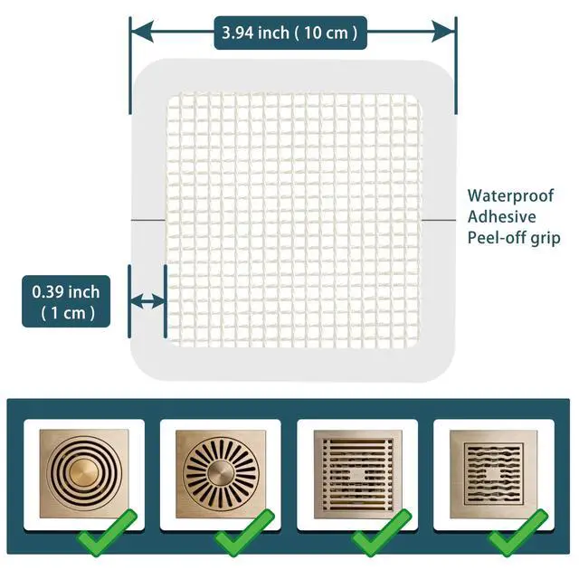 Alt view image 3 of 6 - Disposable Shower Drain Hair Catcher Mesh Stickers, 30-Pack