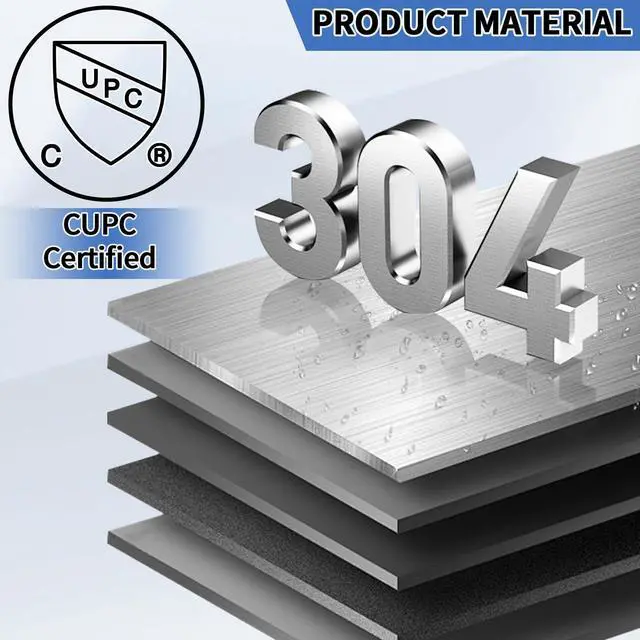 Alt view image 4 of 7 - Square Shower Drain, 304 Stainless Steel 4 inch Shower Floor Bathroom Shower Drain with CUPC Certified, Brushed Nickel 4'' Square Floor Drain, for Bathroom Toilet Washroom Drain Water