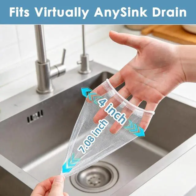Alt view image 3 of 7 - Disposable Sink Strainer Bags,Applicable to Drain Nets for Kitchen Sink&Bathroom DrainPrevents Clogging by Trapping Debris, Hair, and Particles.