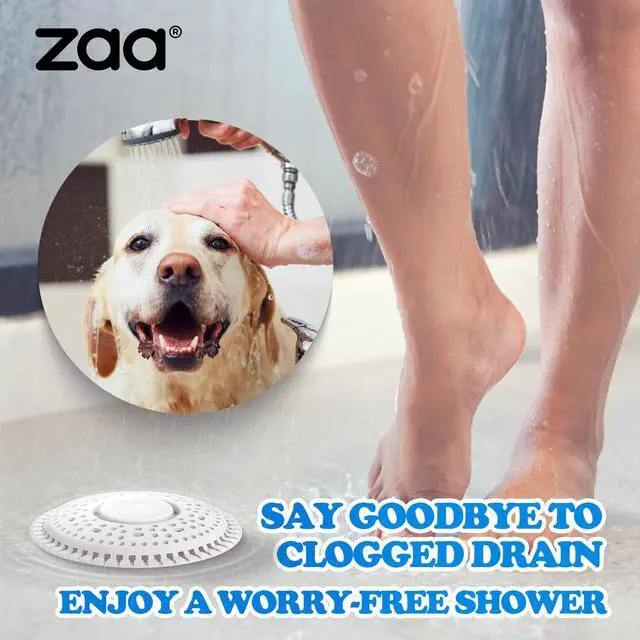 Alt view image 7 of 7 - Shower Drain Hair Catcher Silicone Flat Floor Strainer Protector