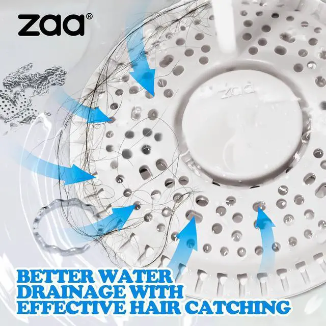 Alt view image 2 of 7 - Shower Drain Hair Catcher Silicone Flat Floor Strainer Protector