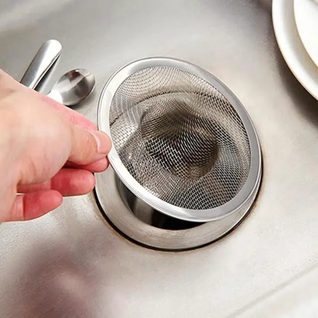 Alt view image 5 of 7 - 10pcs Mesh Sink Strainer, 2.75" Top/1" Stainless Steel Slop Basket Filter Trap, Metal Kitchen Drain Strainer, Hair Basket Drain - Fits Most Kitchen Sinks, Bathroom Sinks,Shower Drains,Floor Drain