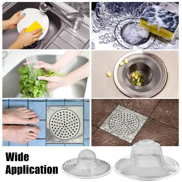 Alt view image 7 of 7 - 10pcs Mesh Sink Strainer, 2.75" Top/1" Stainless Steel Slop Basket Filter Trap, Metal Kitchen Drain Strainer, Hair Basket Drain - Fits Most Kitchen Sinks, Bathroom Sinks,Shower Drains,Floor Drain
