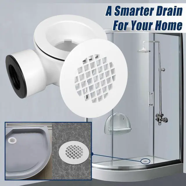 Alt view image 5 of 7 - 1-1/2"Side Outlet Shower Drain with Perforated Strainer Low Profile