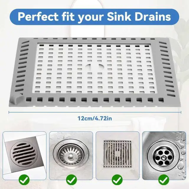 Alt view image 3 of 7 - Shower Drain Hair Catcher,2pcs,Hair Catcher for Bathroom Drain,Sink,Bathtub