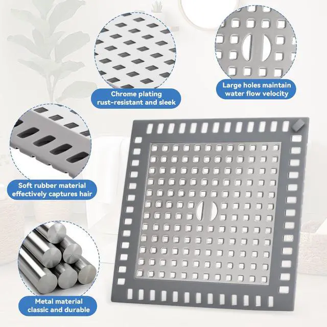 Alt view image 6 of 7 - Shower Drain Hair Catcher,2pcs,Hair Catcher for Bathroom Drain,Sink,Bathtub