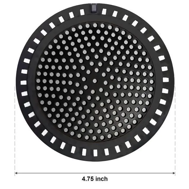 Alt view image 2 of 7 - Shower Hair Drain Catcher/Strainer/Cover/Filter/Trap, Hair Stopper Floor Drain, Stainless Steel with Silicone Edge Drain Protector, Black, 4.75 Inch Diameter