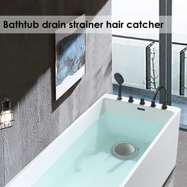 Alt view image 6 of 7 - Drain Hair Catcher, Shower Hair Drain Catcher, Shower Drain Cover, Bathtub Drain Strainer, Tub Hair Catcher, Bathroom Sink Strainer Hair Trap Filter, Bathroom Drain Defender, Flat, Round