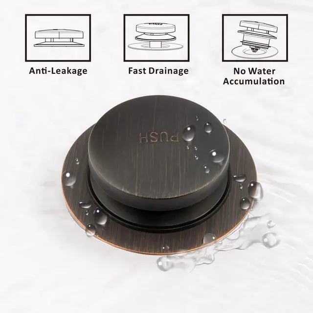 Alt view image 4 of 7 - Universal Tip Toe Bath Drain Stopper and Cover, Bathtub Drain Stopper, Replaces Lift and Turn, Tip-Toe and Trip Lever drains for Tub, EZ Installation and Clearing (Oil Rubbed Bronze)
