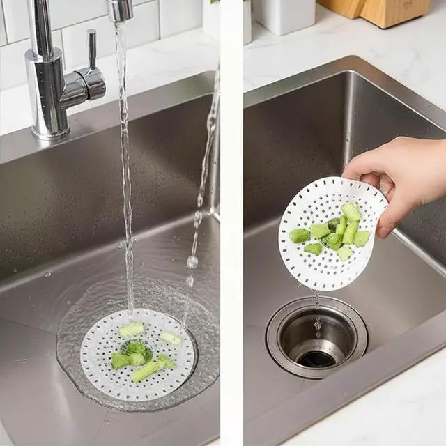 Alt view image 3 of 5 - Shower Drain Hair Catcher, Premium Silicone Drain Protector & Shower Drain Cover for Regular Drains of Shower Room, Bathroom, White