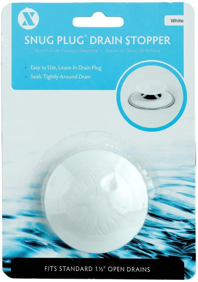 Alt view image 3 of 6 - Snug Plug Bath Drain Stopper Seals Tightly Around Drain (Fits 1.5 Inch Open Drains, Great for Tubs, Easy Push Open/Close Design)