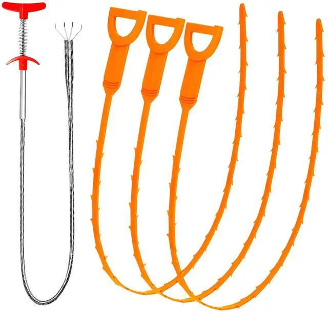 Main image of Drain Clog Remover, 25inch Drain Snake Hair Remover(3pcs), Hair Catcher Drain Auger Cleaner Tool Set For Toilet, Kitchen Sink, Bathroom Tub, Sewer