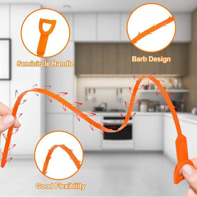 Alt view image 2 of 2 - Drain Clog Remover, 25inch Drain Snake Hair Remover(3pcs), Hair Catcher Drain Auger Cleaner Tool Set For Toilet, Kitchen Sink, Bathroom Tub, Sewer