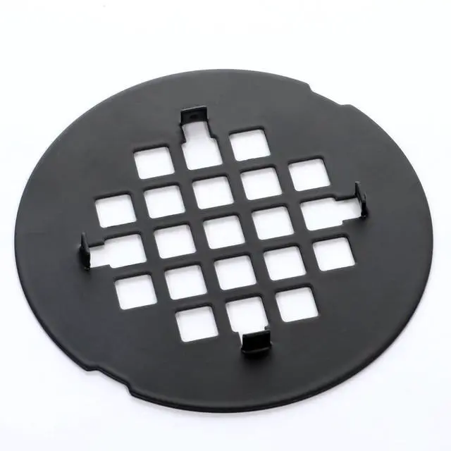 Alt view image 4 of 6 - Shower Drain Cover, 4-1/4 Od Black Snap-in Shower Drain Strainer Round Showers Drains Showers Strainer Grid Easy-to-Install Bath Drains Cover Stainless Steel Replacement Floor Covers