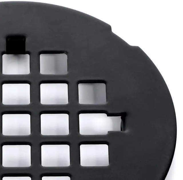 Alt view image 6 of 6 - Shower Drain Cover, 4-1/4 Od Black Snap-in Shower Drain Strainer Round Showers Drains Showers Strainer Grid Easy-to-Install Bath Drains Cover Stainless Steel Replacement Floor Covers