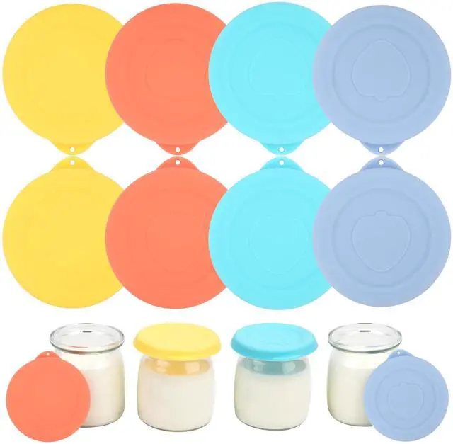 Main image of Ultimate Yogurt Jar Lids Silicone, 8PCs Replacement Lids for Ultimate 6oz Glass Jars, Jar Covers, Ultimate Yogurt Maker Lids, Perfect for Yogurt, Oatmeal, Pudding, Dishwasher Safe(Jars NOT Included)