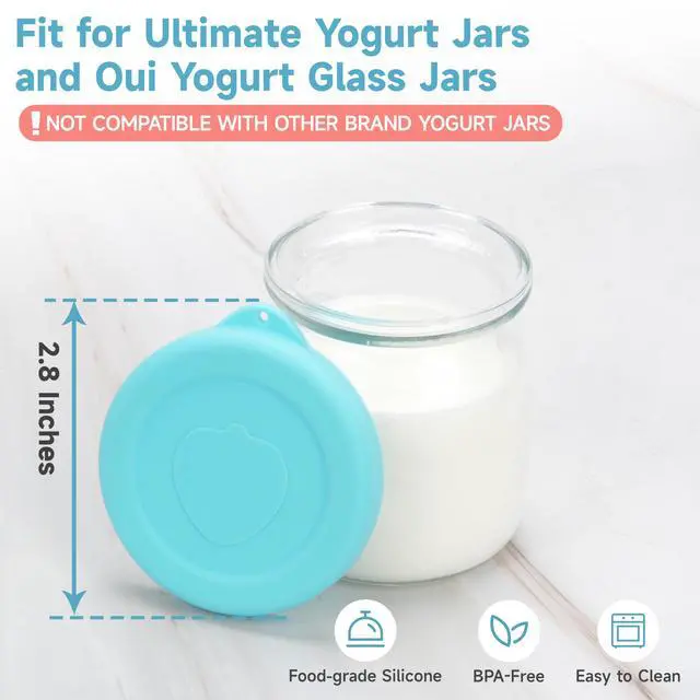 Alt view image 2 of 7 - Ultimate Yogurt Jar Lids Silicone, 8PCs Replacement Lids for Ultimate 6oz Glass Jars, Jar Covers, Ultimate Yogurt Maker Lids, Perfect for Yogurt, Oatmeal, Pudding, Dishwasher Safe(Jars NOT Included)