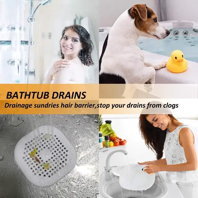 Alt view image 2 of 7 - Hair Drain Catcher,Square Cover for Shower 2 Pack (Sliver Grey)