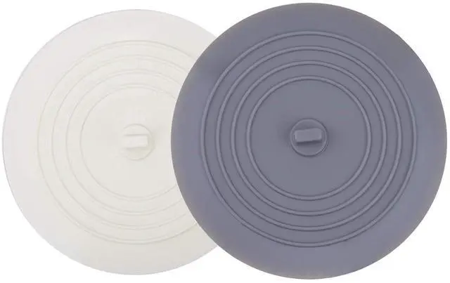 Main image of Stopper 2 Pack, 6 inches Large Silicone Drain Plug Hair Stopper Flat Suction Cover for Kitchen Gadgets Bathroom Accessories and Laundry