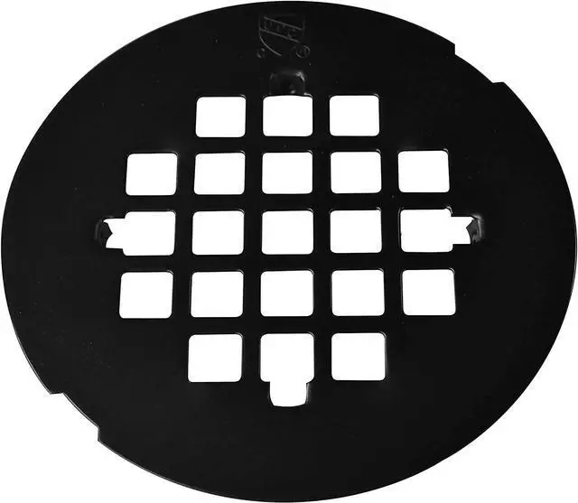 Alt view image 3 of 7 - 2" No-Caulk PVC Compression Shower Drain with 4-1/4" Round Grid Cover, Matte Black