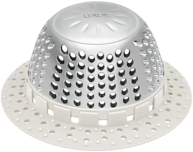 Main image of Shower Drain Hair Catcher/Shower Drain Cover/Drain Protector for Pop-Up & Regular Drains(Light Gray)