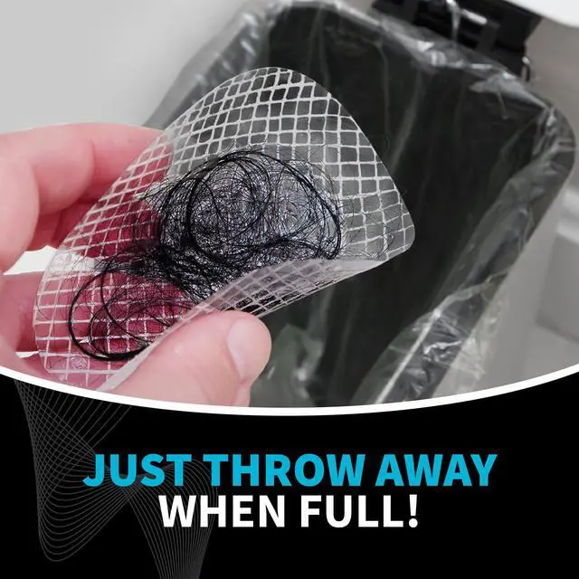 Alt view image 3 of 7 - Disposable Drain Covers - Hair Catcher Mesh Sticker Strainers for Shower Bathtub and Bathroom Sink Drains to Prevent Clogged Drains, Half Year Supply