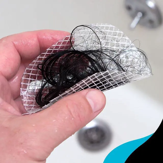 Alt view image 5 of 7 - Disposable Drain Covers - Hair Catcher Mesh Sticker Strainers for Shower Bathtub and Bathroom Sink Drains to Prevent Clogged Drains, Half Year Supply