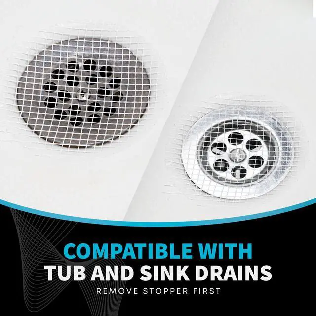 Alt view image 4 of 7 - Disposable Drain Covers - Hair Catcher Mesh Sticker Strainers for Shower Bathtub and Bathroom Sink Drains to Prevent Clogged Drains, Half Year Supply