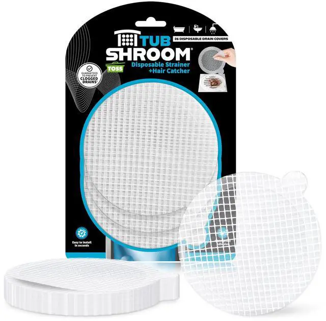 Main image of Disposable Drain Covers - Hair Catcher Mesh Sticker Strainers for Shower Bathtub and Bathroom Sink Drains to Prevent Clogged Drains, Half Year Supply