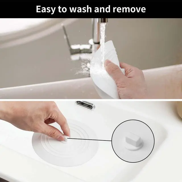 Alt view image 4 of 7 - 5" Universal Silicone Bathtub Drain Stopper with Suction Seal