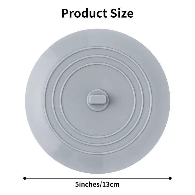Alt view image 3 of 7 - 5" Universal Silicone Bathtub Drain Stopper with Suction Seal