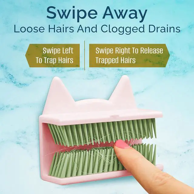 Alt view image 7 of 7 - Hair Catcher Shower Wall, Hair Trap - Hair Collector for Shower, Silicone Hair Catchers for Shower, Drain Protector and Bathtub (Pink)