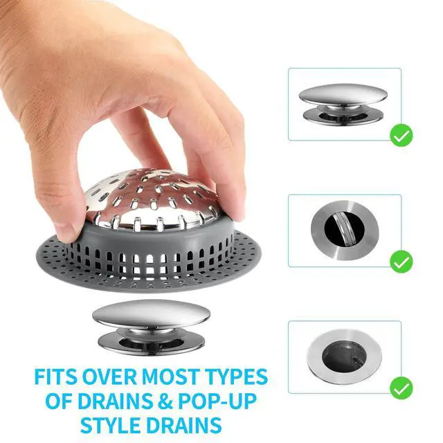 Alt view image 3 of 6 - Bathtub Drain Hair Catcher Shower Drain Cover Sink Drain Protector