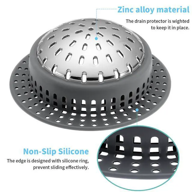 Alt view image 5 of 6 - Bathtub Drain Hair Catcher Shower Drain Cover Sink Drain Protector