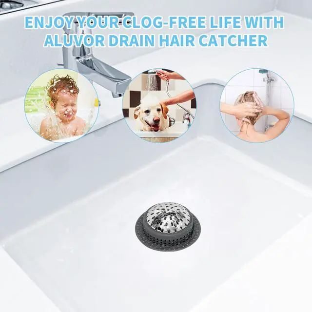 Alt view image 6 of 6 - Bathtub Drain Hair Catcher Shower Drain Cover Sink Drain Protector