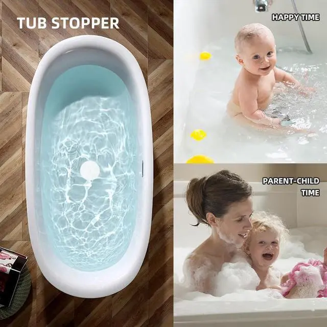Alt view image 5 of 7 - Tub Stopper 2PCS,Bathtub Drain Stopper,6 inches Bathtub Tub Drain Cover Stopper,Silicone Drain Plug,Kitchen Bathroom Hair Water Shower Stopper,Large Bathroom Laundry Accessories (Grey/White)