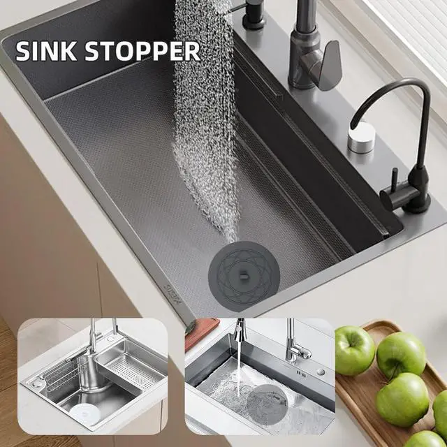 Alt view image 6 of 7 - Tub Stopper 2PCS,Bathtub Drain Stopper,6 inches Bathtub Tub Drain Cover Stopper,Silicone Drain Plug,Kitchen Bathroom Hair Water Shower Stopper,Large Bathroom Laundry Accessories (Grey/White)