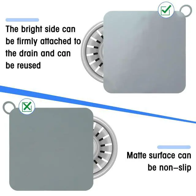 Alt view image 3 of 7 - Drain Covers to Keep Bugs Out Silicone Shower Floor Tub Stoppers Bathtub Drain Stoppers Sewer Anti-Odor Mats Deodorizing Plugs for Bathroom(6 x 6 Inch,Square,Grey and White)