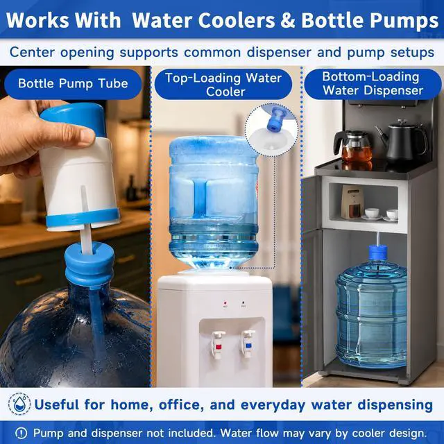 Alt view image 5 of 7 - 3 & 5 Gallon Water Jug Caps, 6 Pack, Fits 55mm Openings