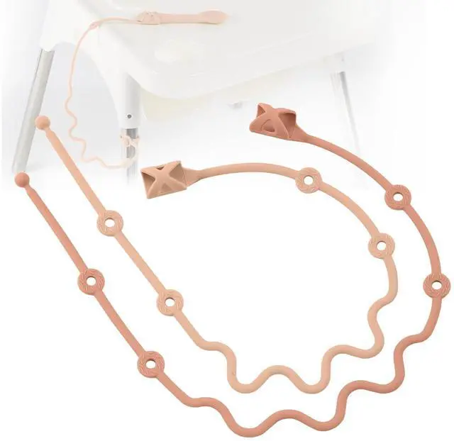 Main image of Toddler UtensilsSilicone Stretch Lids for fork and spoon,Holder Strap Food Grade Silicone Keep Fork and Spoon Off The Floor Great for Baby and Kids Dishwasher Safe Apricot and Orange)